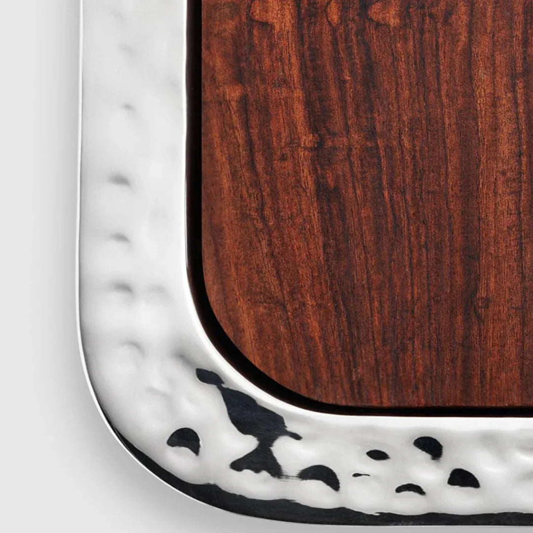 Sierra Square Tray with Wood Insert Serving Tray