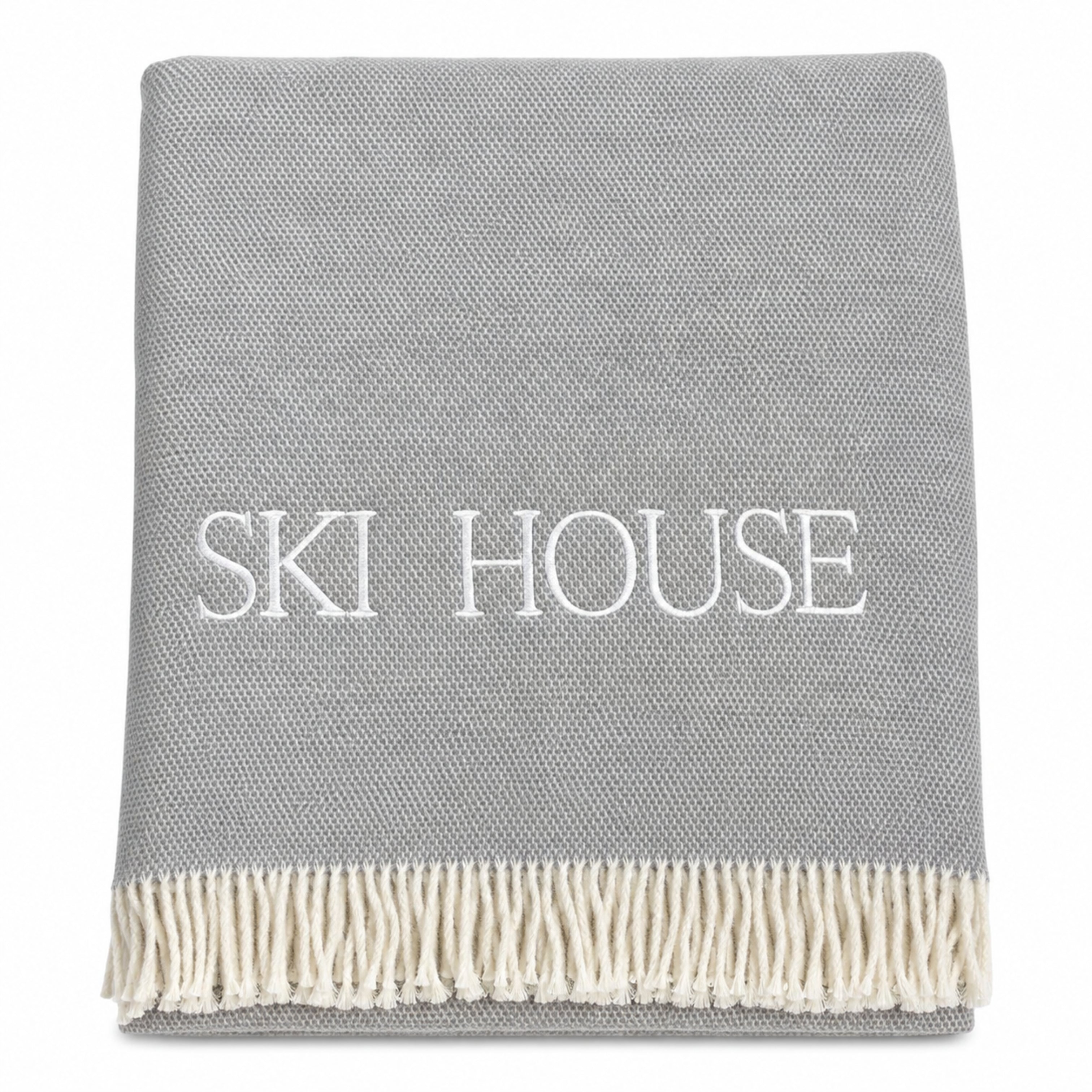 Pixel Throw With Ivory Fringes