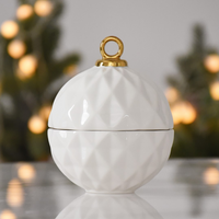 Small Ornament Bowl with gold top. 