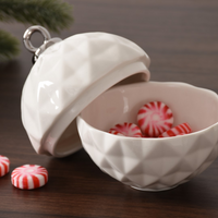 Small Ornament Bowl with silver top. 