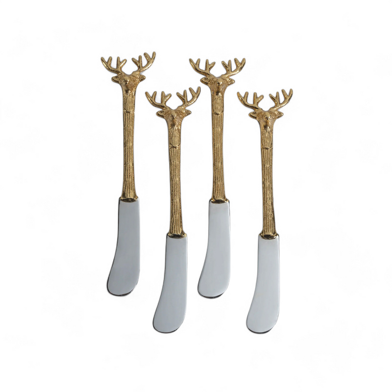 Stag Head Butter knives Set of 4.