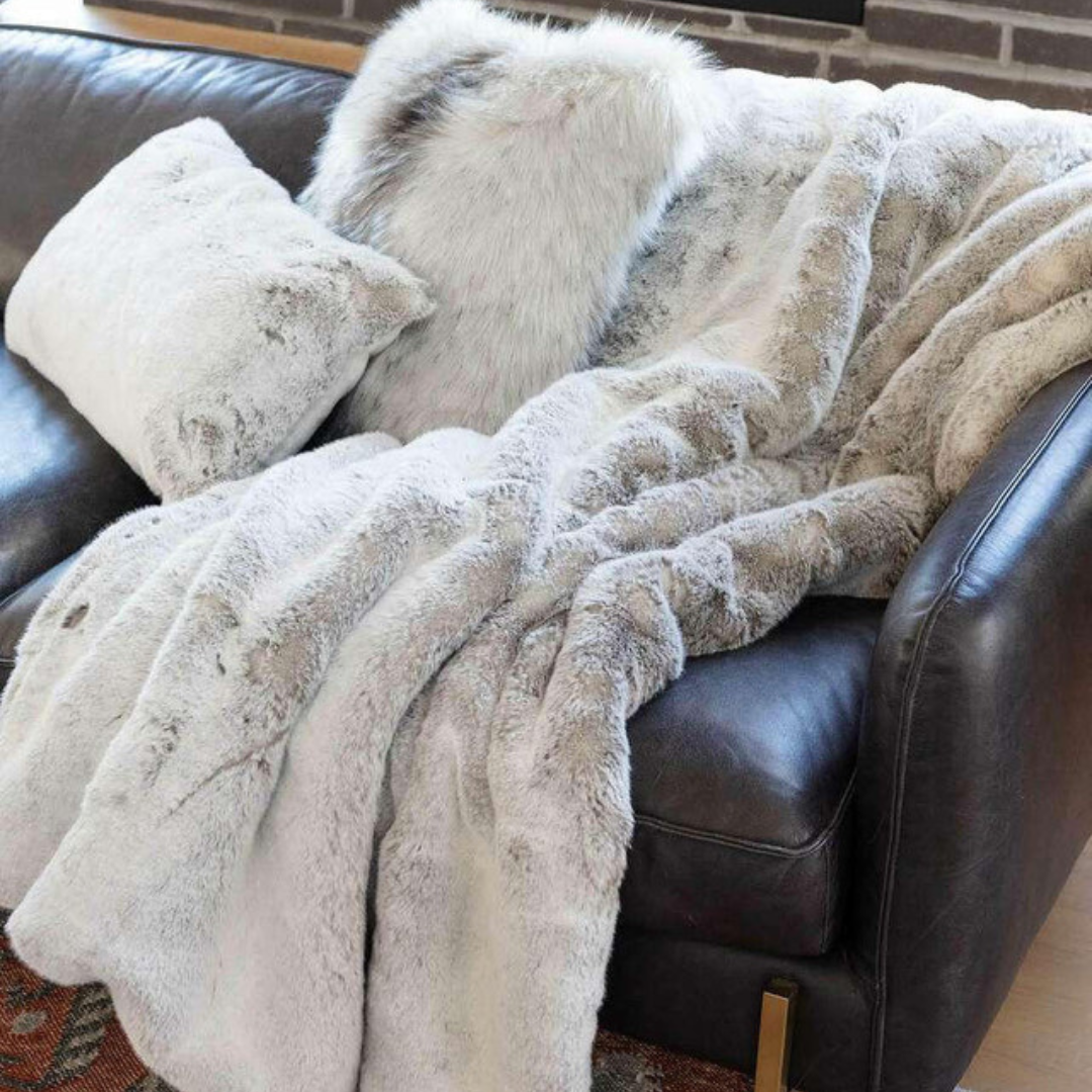 Couture Collection Sterling Mink Faux Fur 60x72"