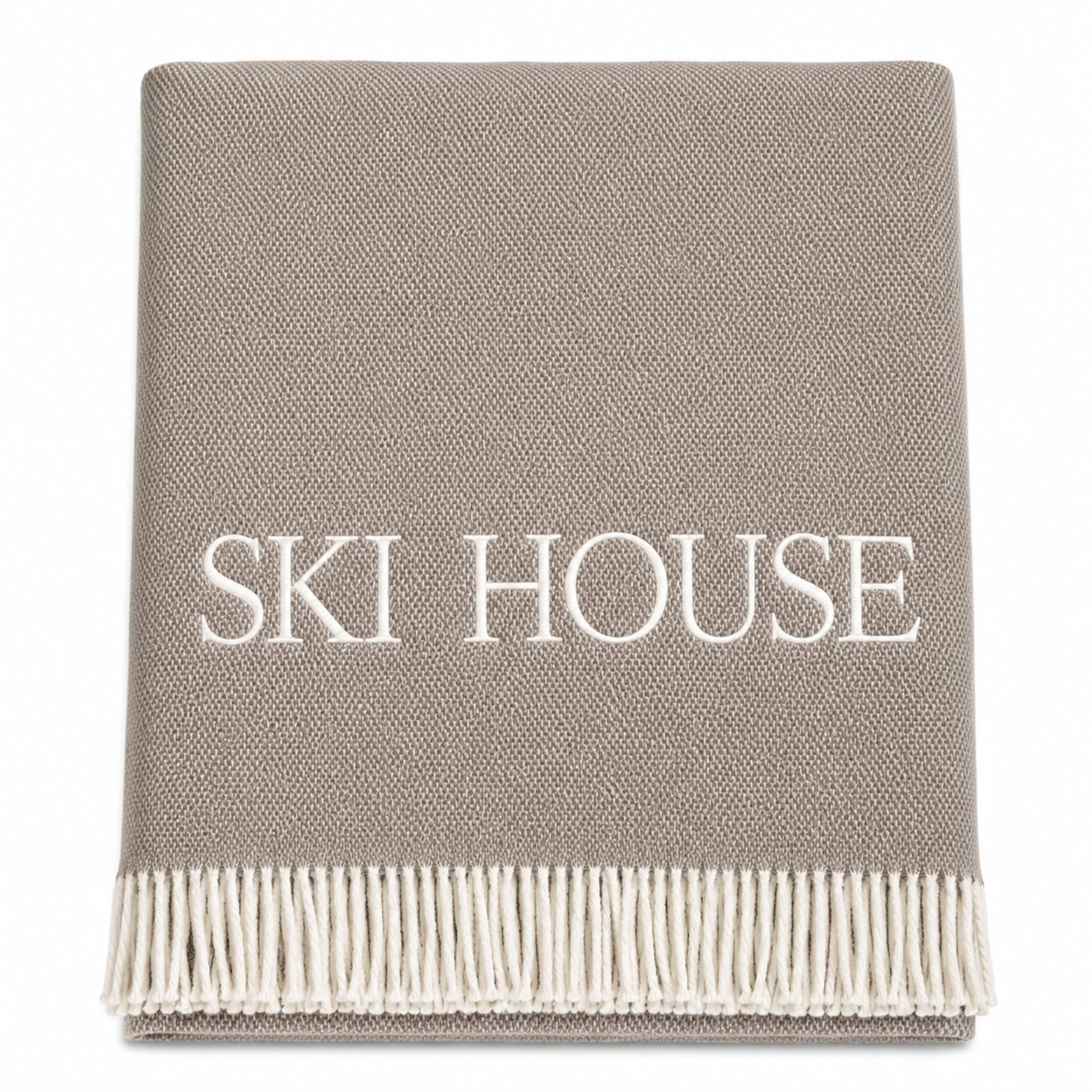 Pixel Throw With Ivory Fringes