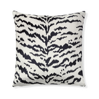 Scalamandre Tigre Velvet White & Black Throw Pillow 22 x 22