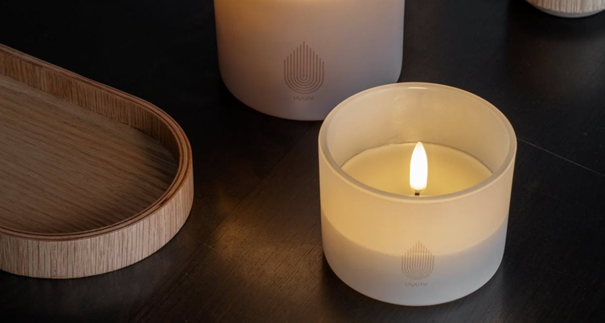 LED Glass Candle S/2