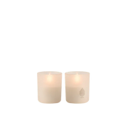 LED Glass Candle S/2 Vanilla LED Candles