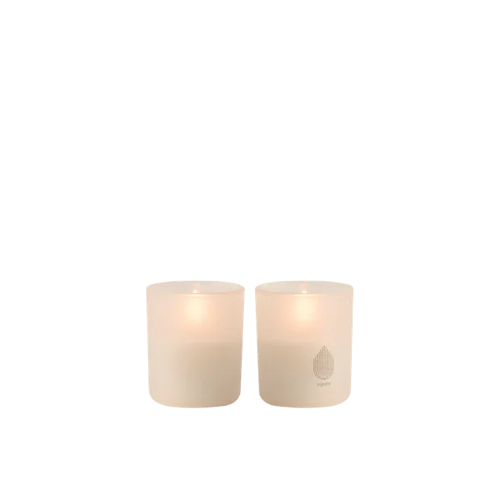 LED Glass Candle S/2 Vanilla LED Candles