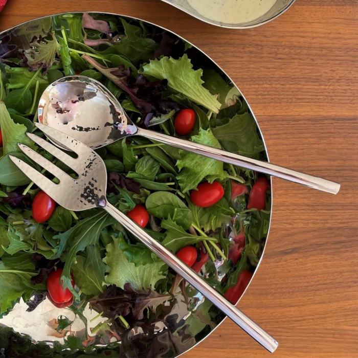 The stainless steel Versa Salad Serving Set.