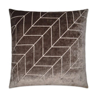 Villa Square Mocha Throw Pillow 22 x 22"