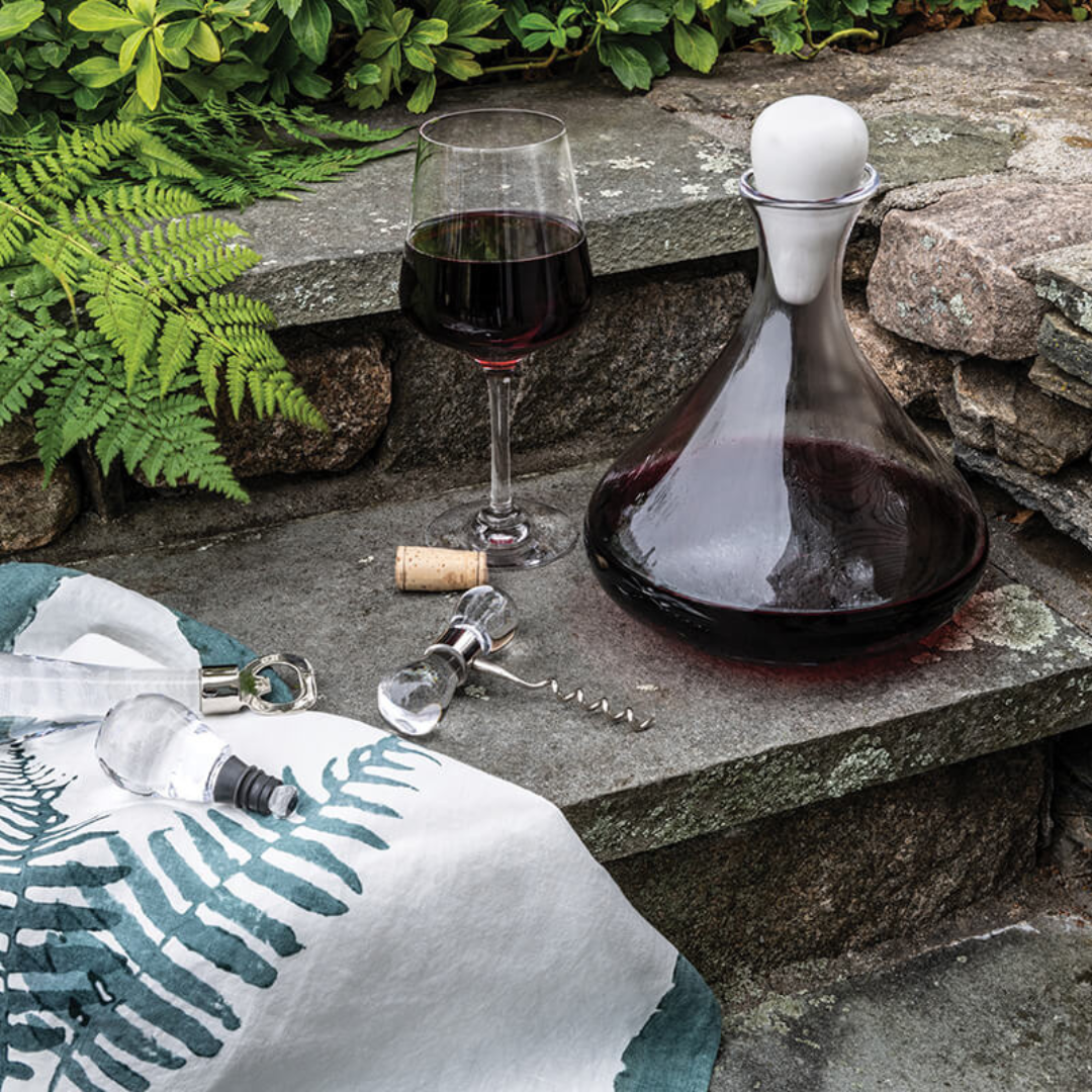 Simon Pearce Vintner Wine Decanter with Marble Stopper