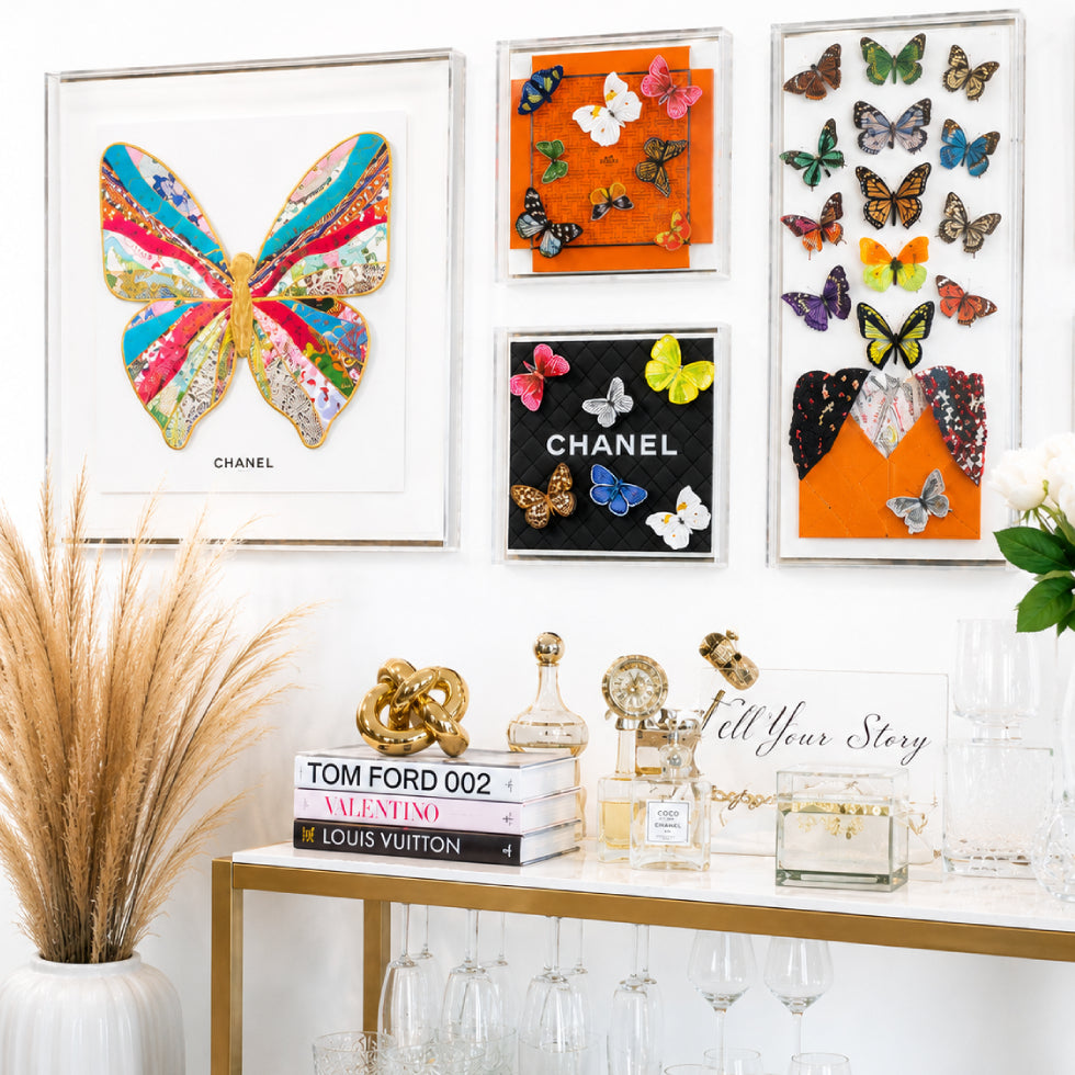 Hermès Butterfly Swarm | 12" x 12"