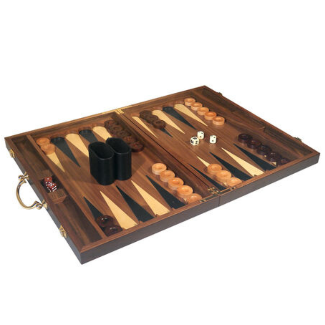 Walnut Wood Backgammon Set.
